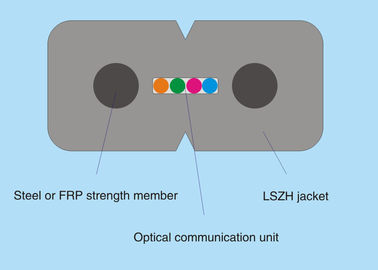 Enige de Vezel Optische Kabel van de wijzeftth Daling met Staaldraad/FRP-Sterktelid